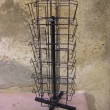 Black metal postcard turnstile display