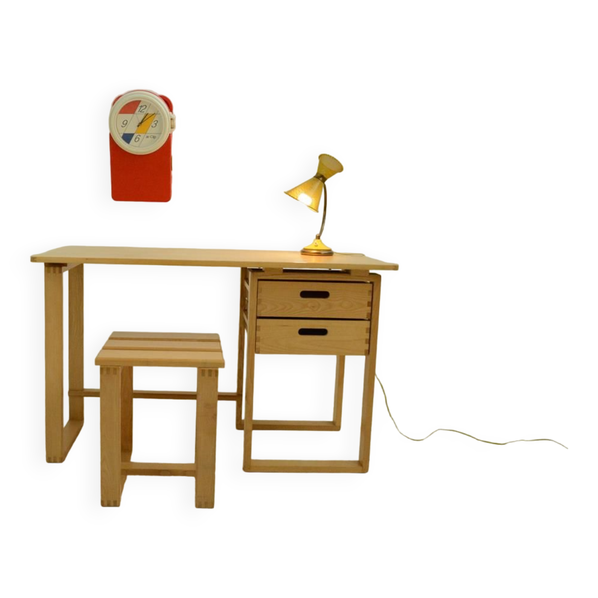 Desk and its stool dating from the 70s.