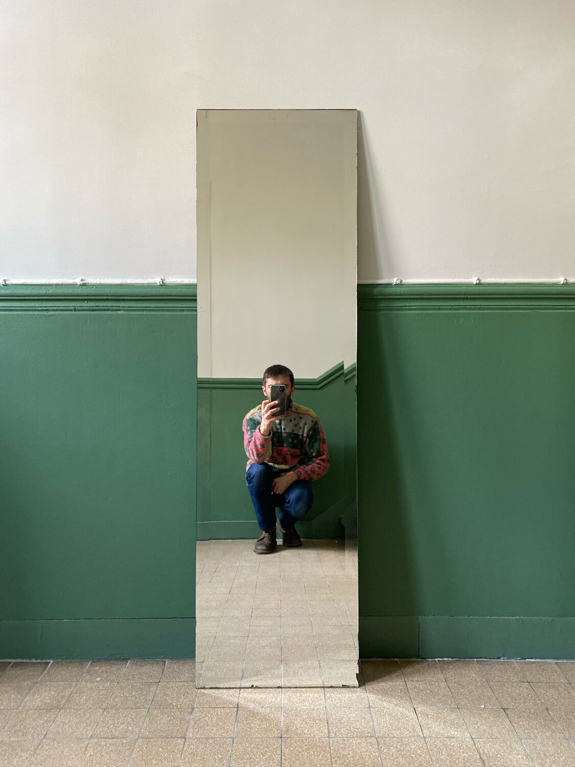 Miroir plein pied biseauté