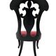 High-backed chair in wood and burgundy boiled cardboard, Napoleon III