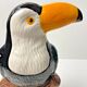 Toucan en céramique, déco exotique vintage, rare