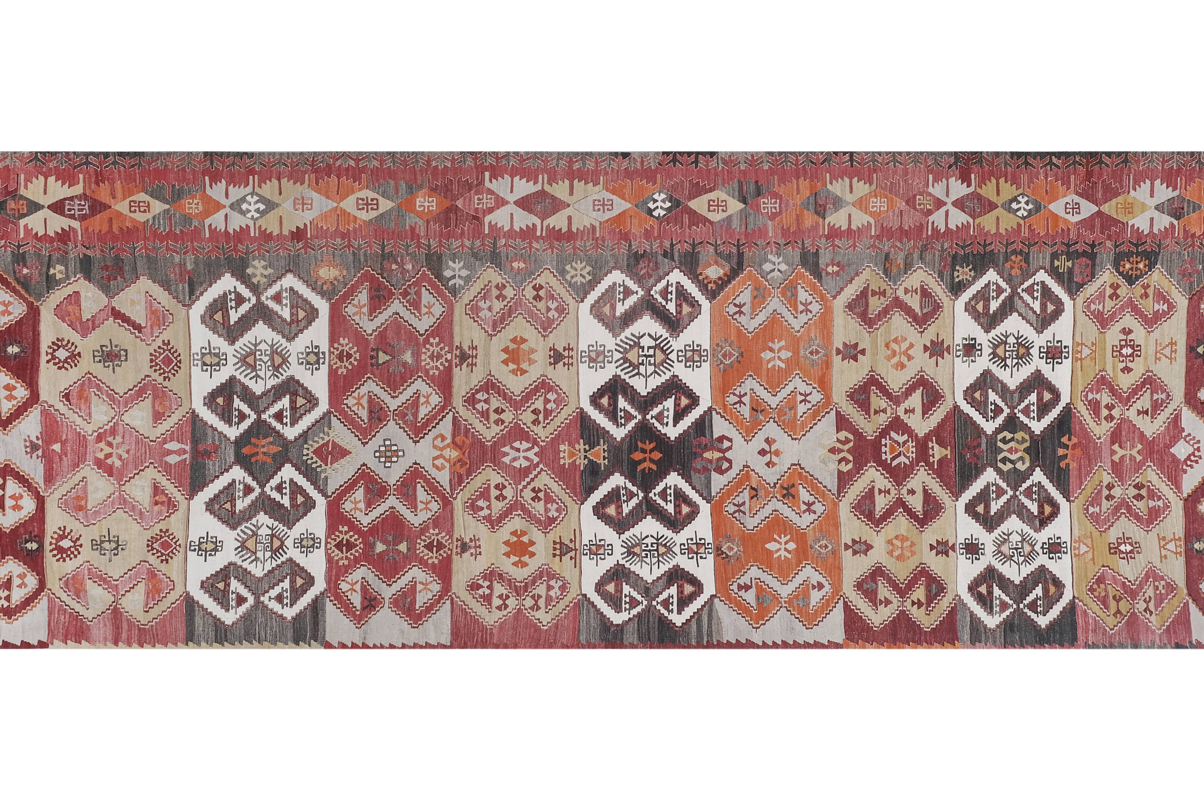 Vintage Turkish rug from Oushak, handwoven 150x440 cm
