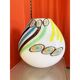 Milky-White Murano Glass Style Table Lamp Featuring a Multicoloured Reeds Vase
