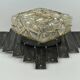 60's 70's Brutalist Wall Lamp Iron & Glass Wall Sconce