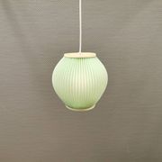 Danish pleated hanging lamp, Pearl Shade, produced by Hoyrup Light and designed by Lars E Schiøler