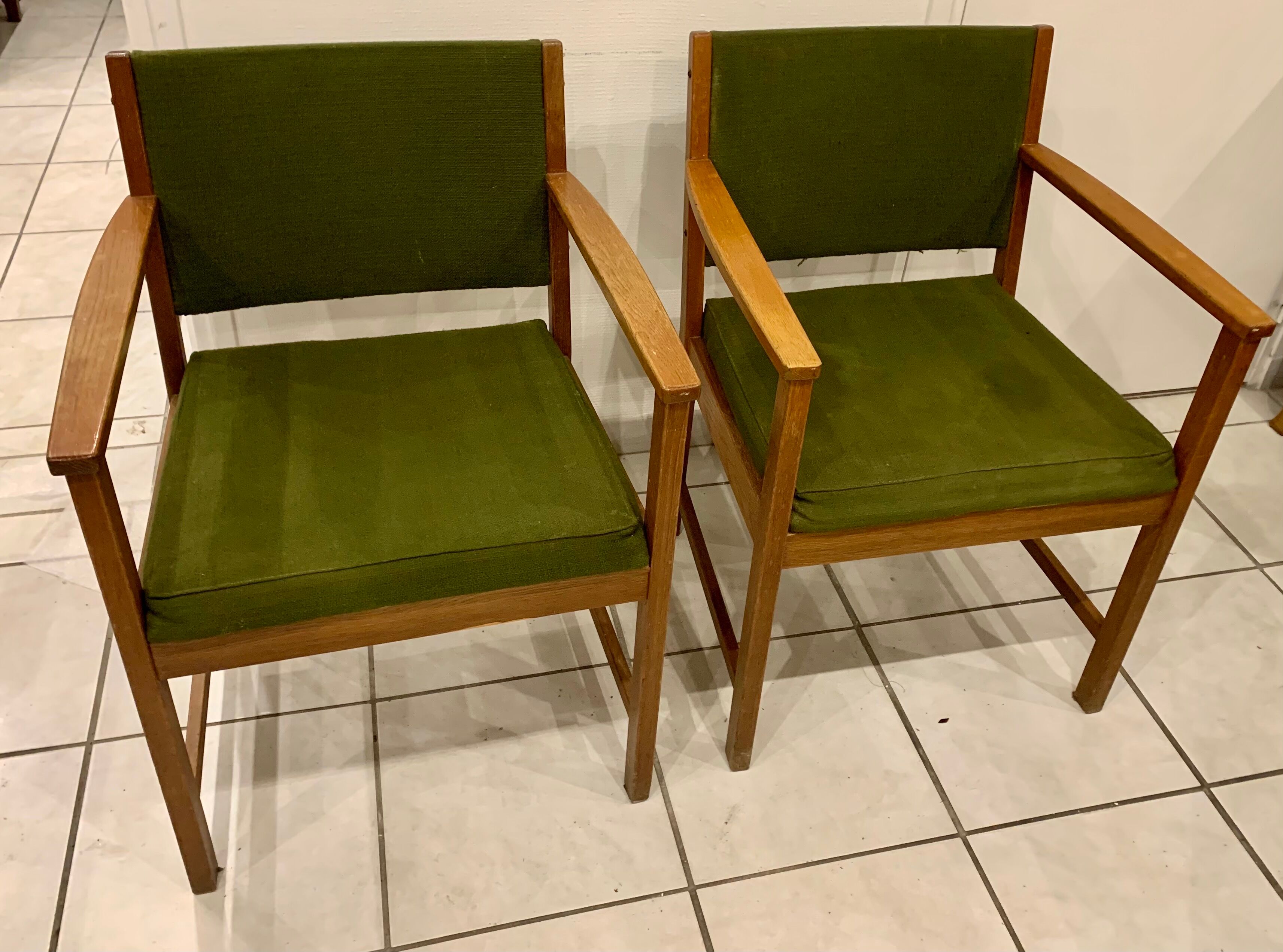 Pair of Scandinavian armchairs in teak 60s