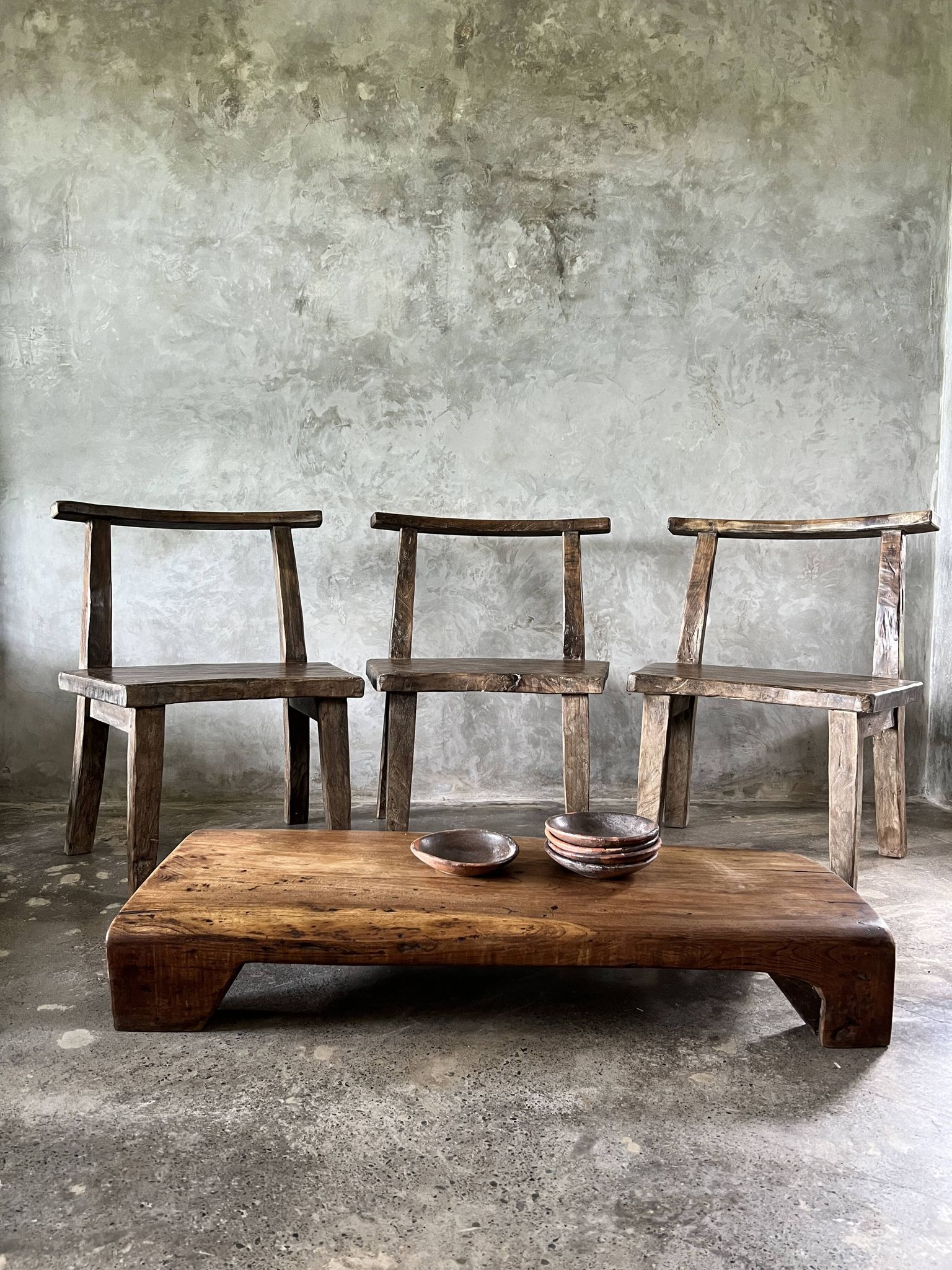 Large old teak chair or armchair H84 L60
