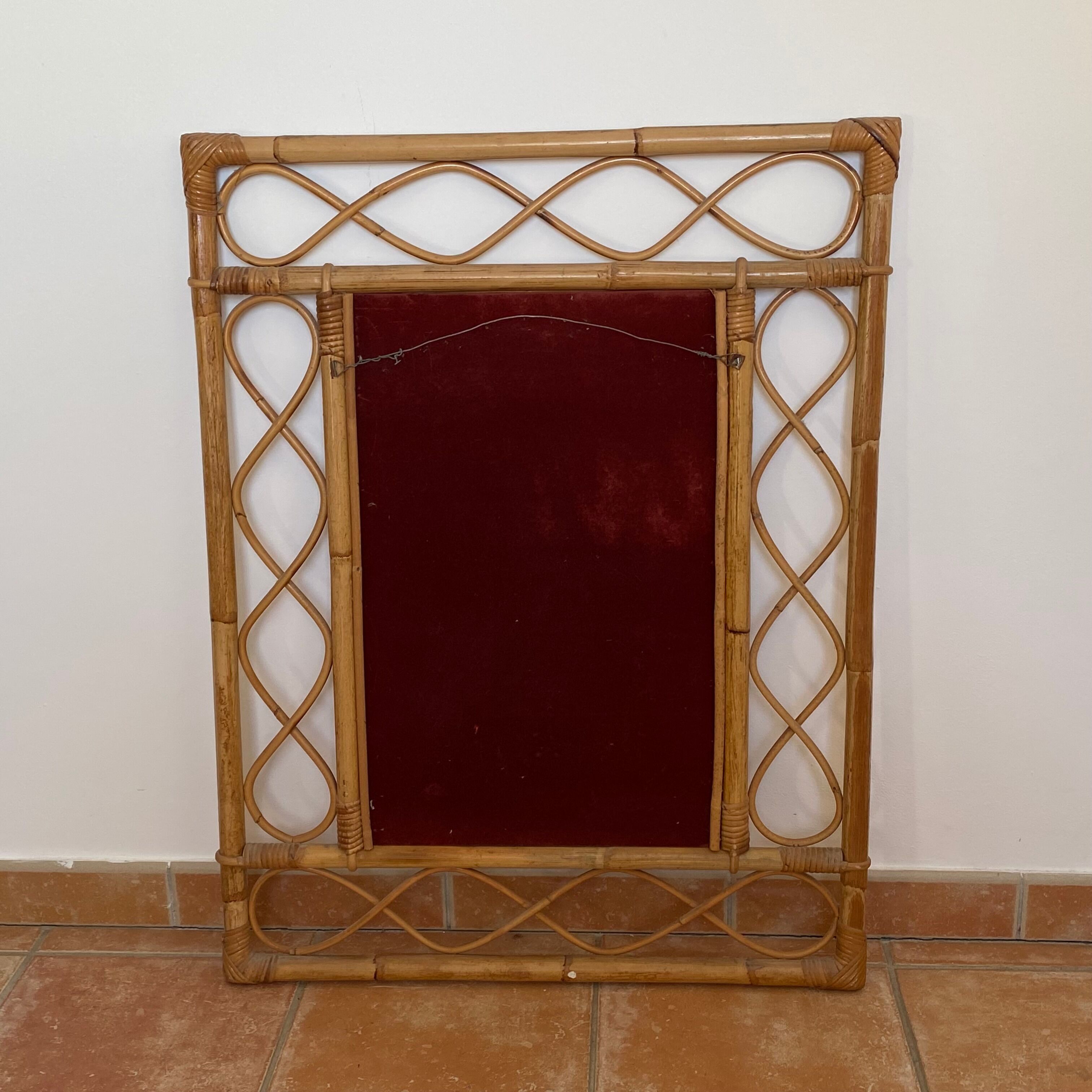 Rattan mirror, 1960, 88x66cm