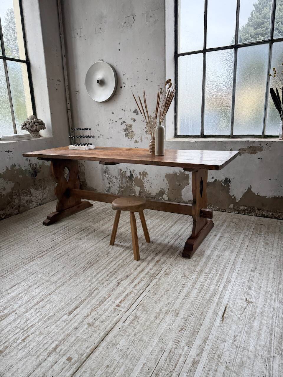 Monastery-style farmhouse table, pine, 210cm