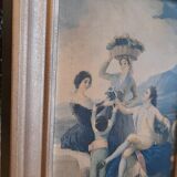 Gilded wall frame 15.5 x 19.5 cm, reproduction "the harvest" or "autumn" by goya