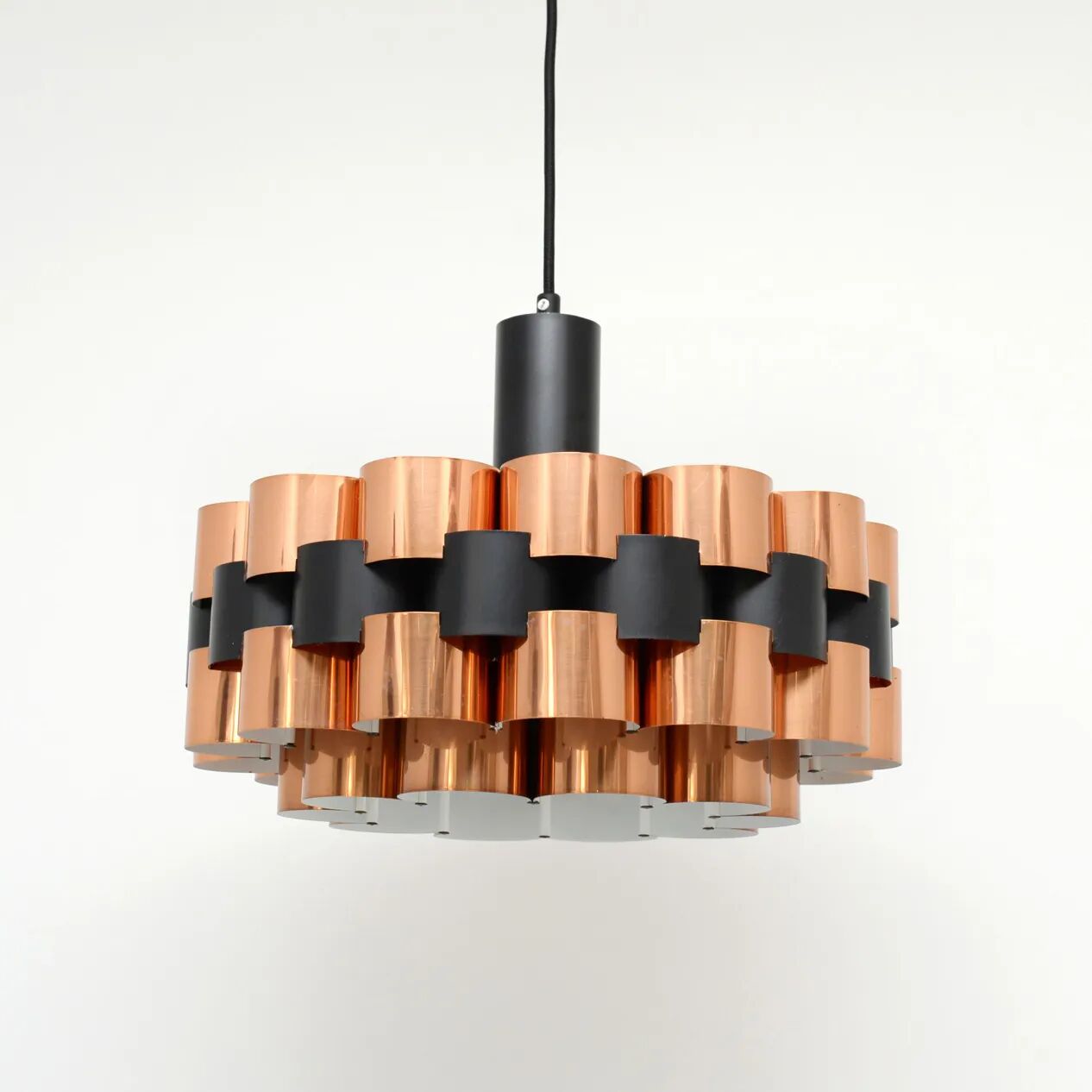 Copper lamp by Werner Schou for Coronell Elektro, 1970s