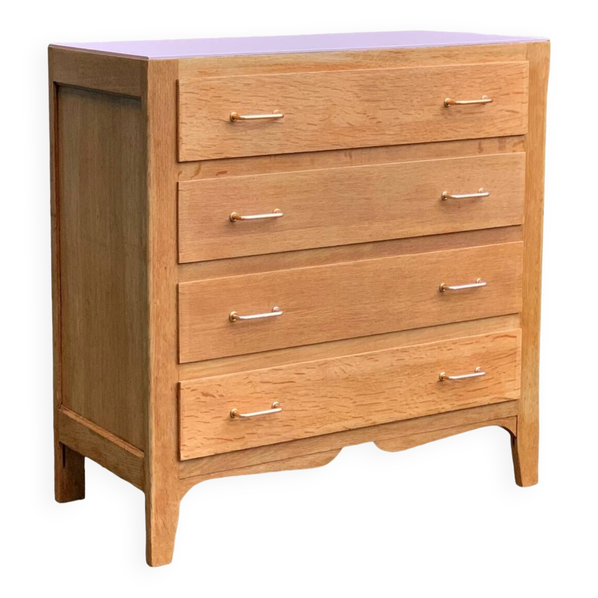 Vintage chest of drawers in solid raw oak 1950