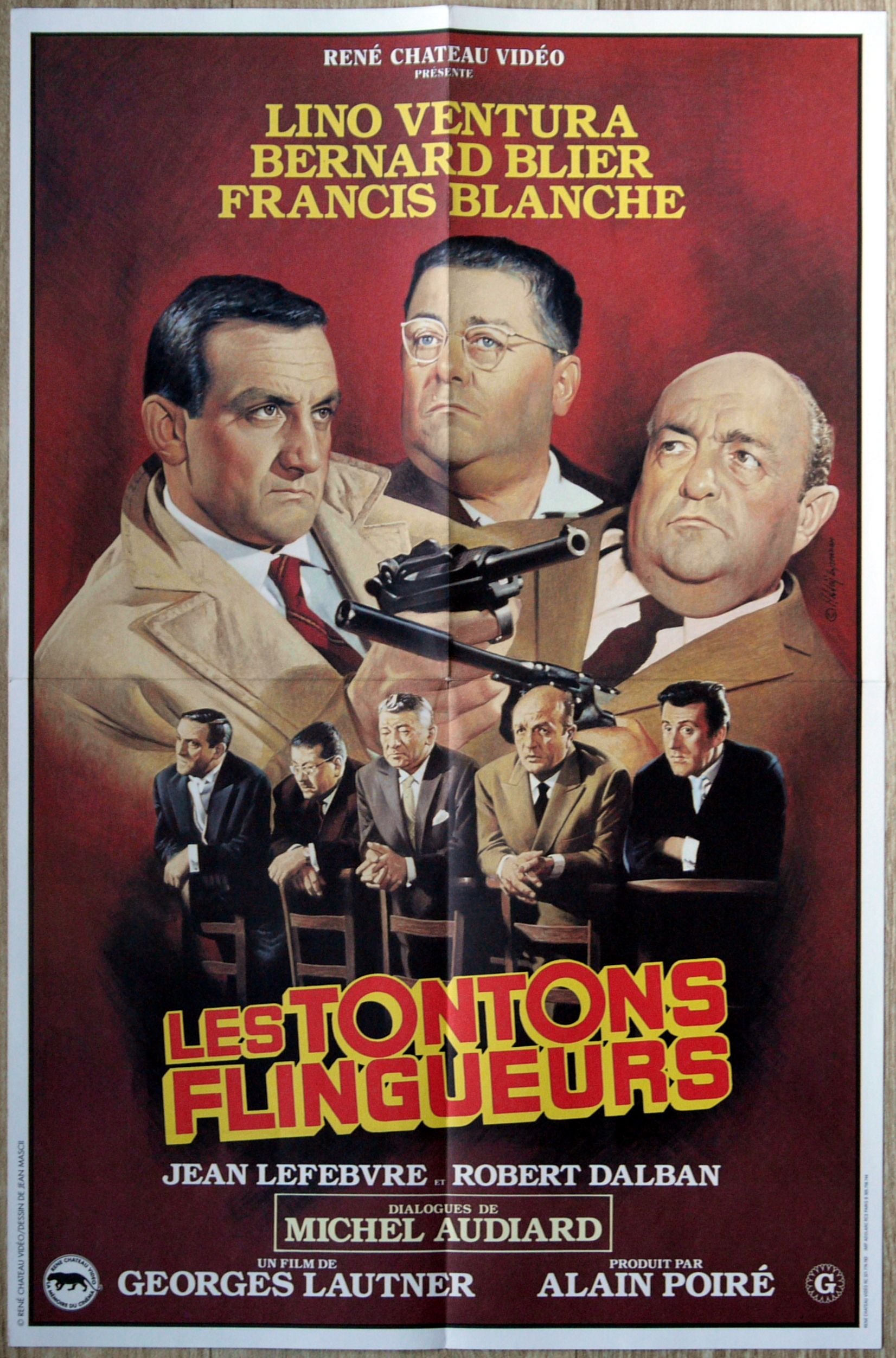 Original movie poster "The Tontons Flingueurs" Blier, Ventura, Blanche
