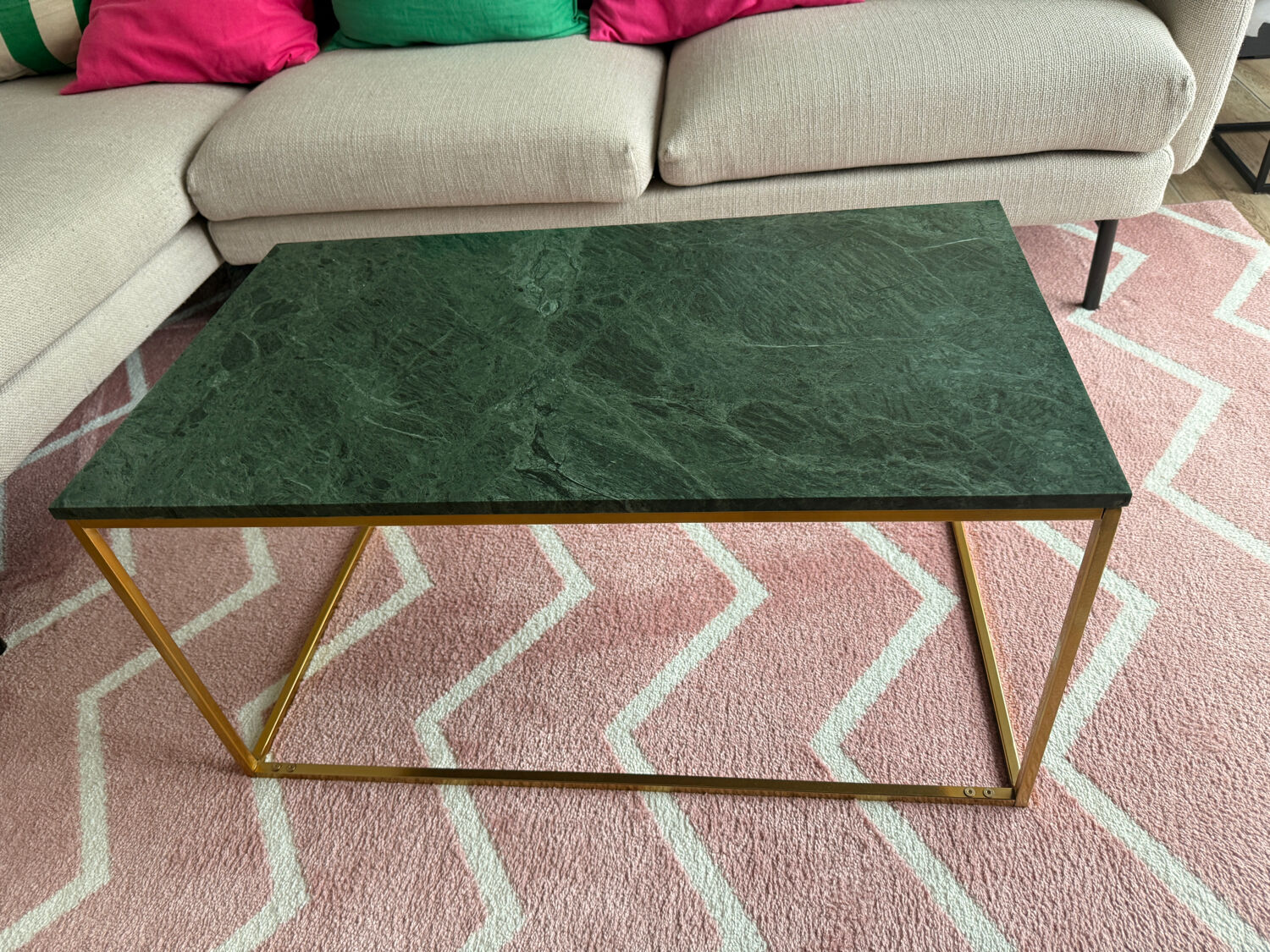 Green marble coffee table