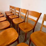 Lot 12 wooden bistro chairs by Horgen Glarus 70s vintage