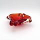 Flavio Poli Seguso Sommerso Red Amber Vintage 60s Art Glass Ashtray