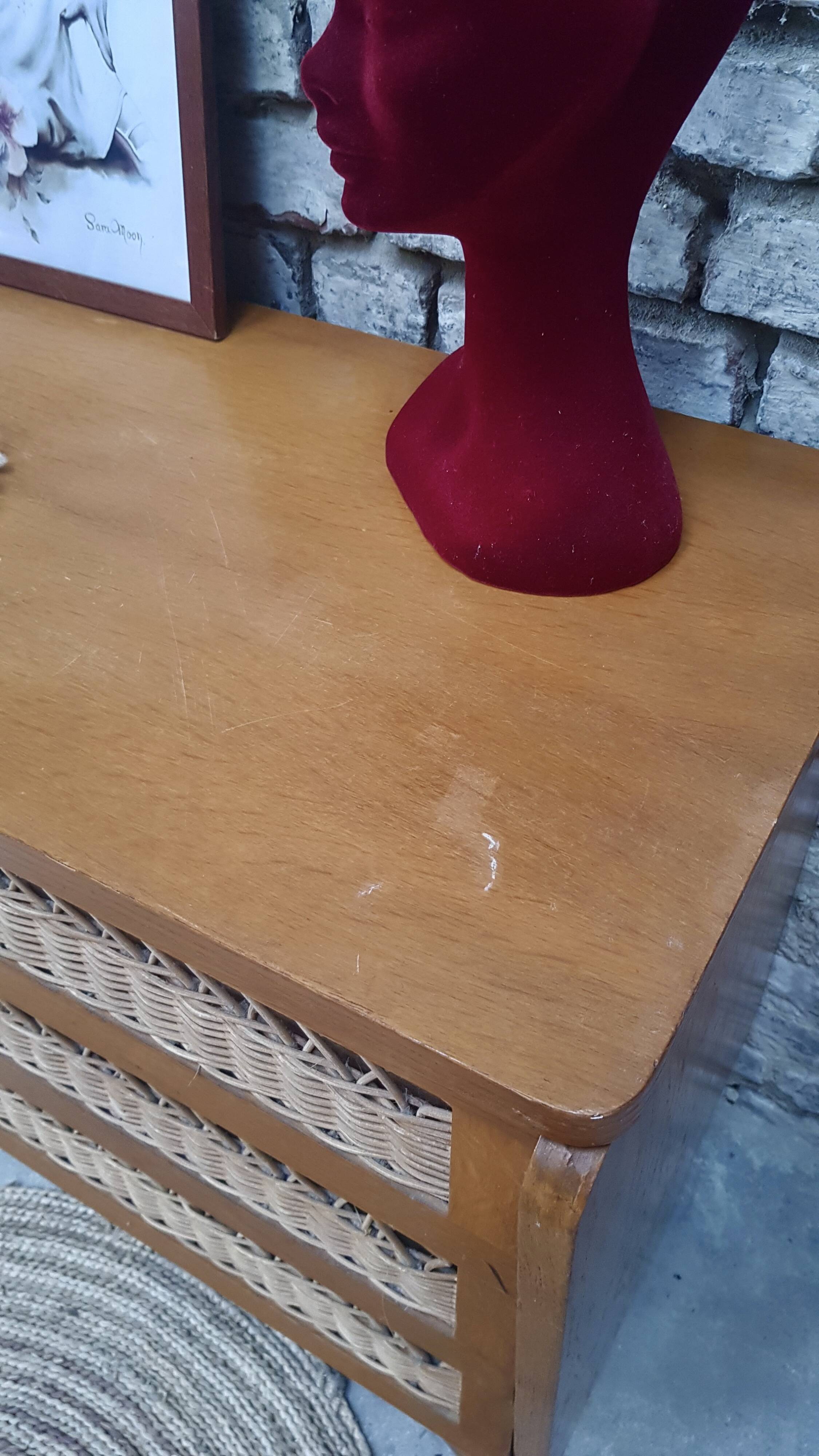 Rattan chest of drawers