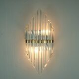 Tiges de verre sconce mur du milieu du siècle et style régence hollywoodien en métal