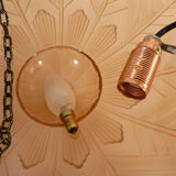 Suspension calysque Art Deco 1 Fire in glass paste