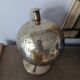 Vintage gilded brass world map