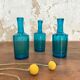 Lot of 3 vials of blue glass