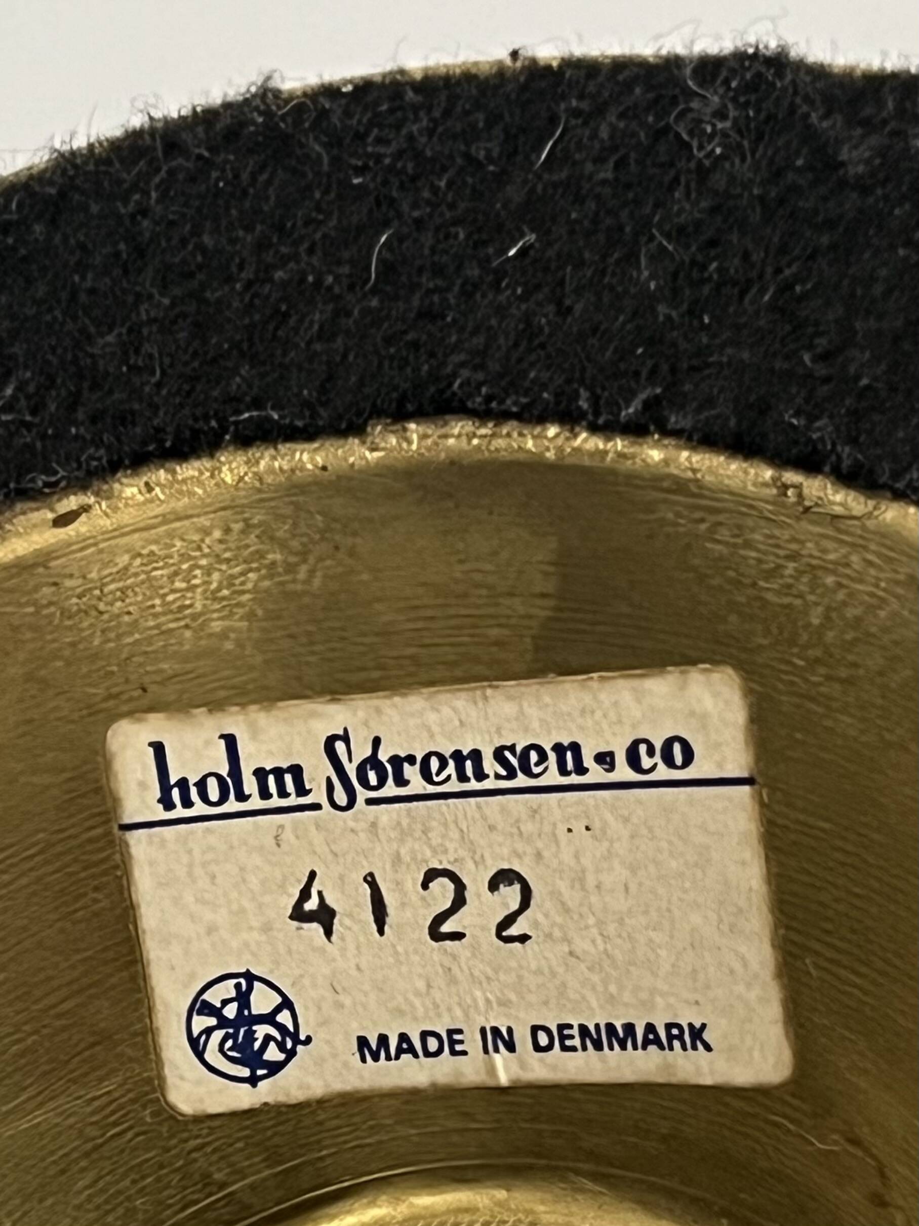 Large Scandinavian opaline and brass lamp designed by Holm Sørensen