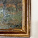 Tableau « Paysage arboré » , Huile sur panneau