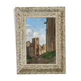 Old painting, landscape signed Lemoine, dated 1951