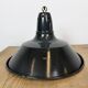 Industrial French Black Enamel Factory Pendant Lamp, 1960s