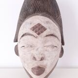 Punu mukuyi mask in solid wood H:29cm African mask from Gabon
