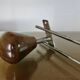 Scandinavian wall-mounted coat rack, wood and chrome-plated metal, 1960s-70s