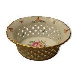 Coupe corbeille ajourée porcelaine Vista Alegre décor floral