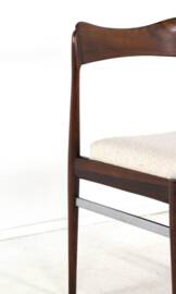 Set of 6 Rosewood AWA Dining Chairs 'Bennekom'  - new upholstery