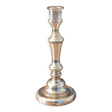 Large mercury glass candlestick from the 19th century.