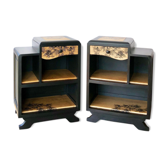 Black bedside pair
