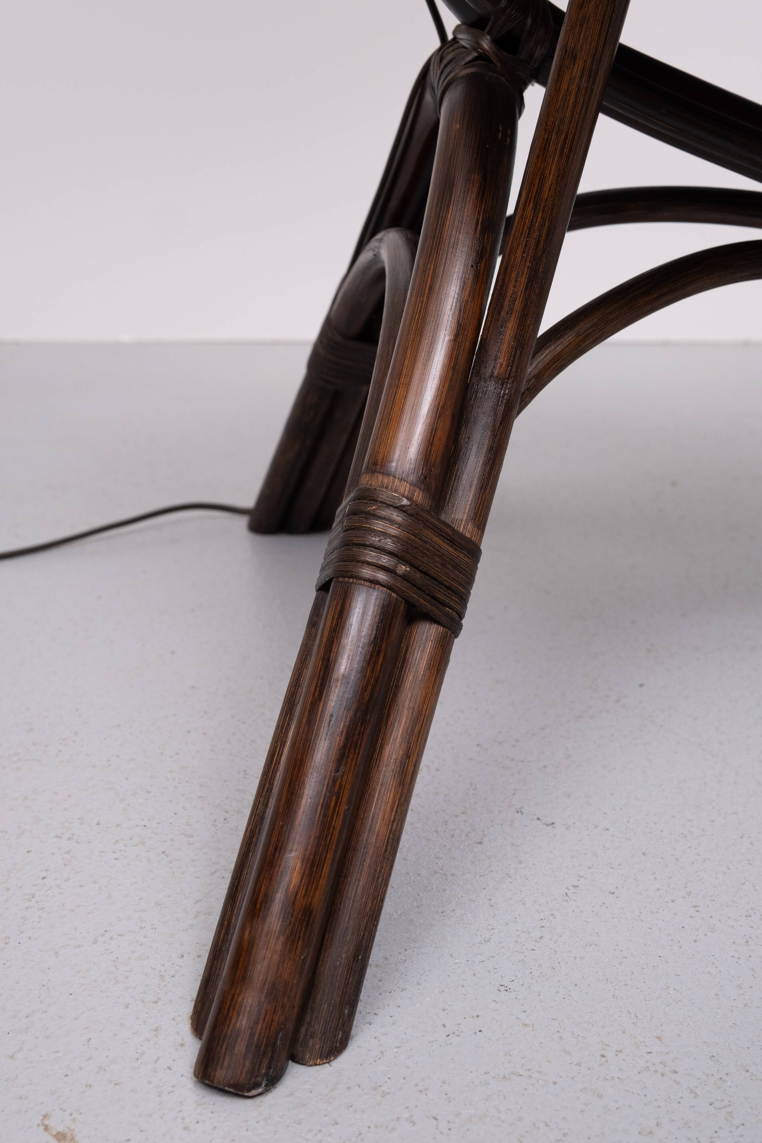 Fantastic Rattan Floor lamp and table 1970s