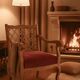 Fauteuil style anglais dossier croisillons