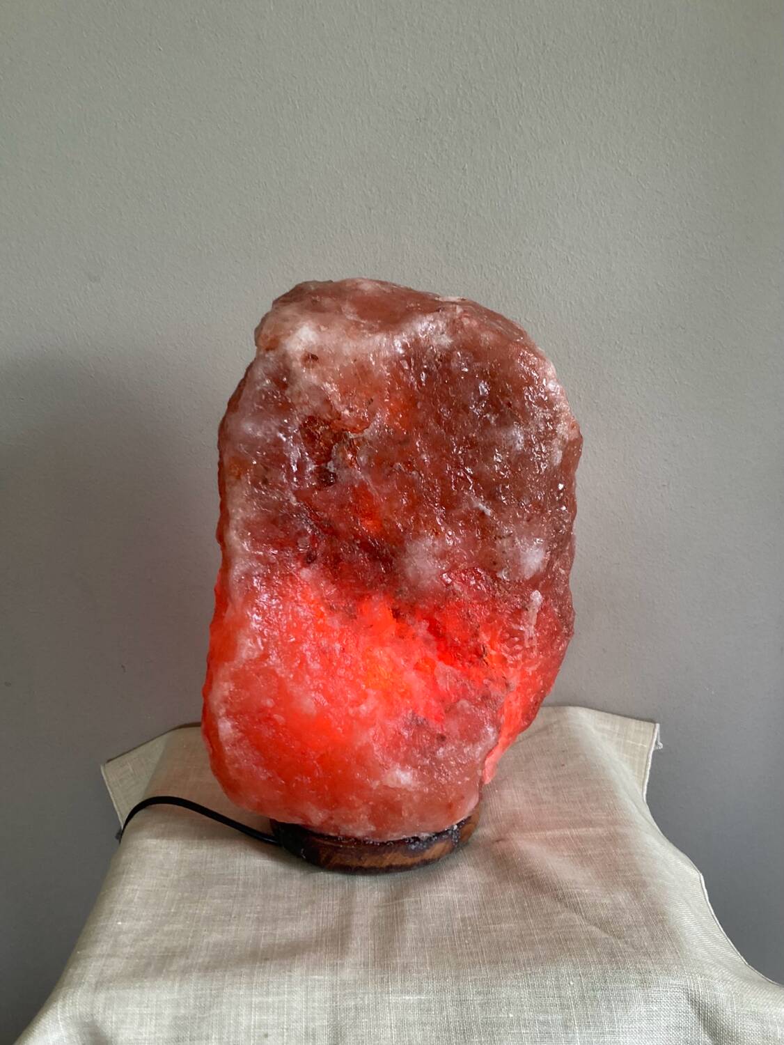 Genuine Himalayan salt stone lamp from the 1970s