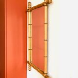 Fake bamboo wooden mirror 85 x 65 cm