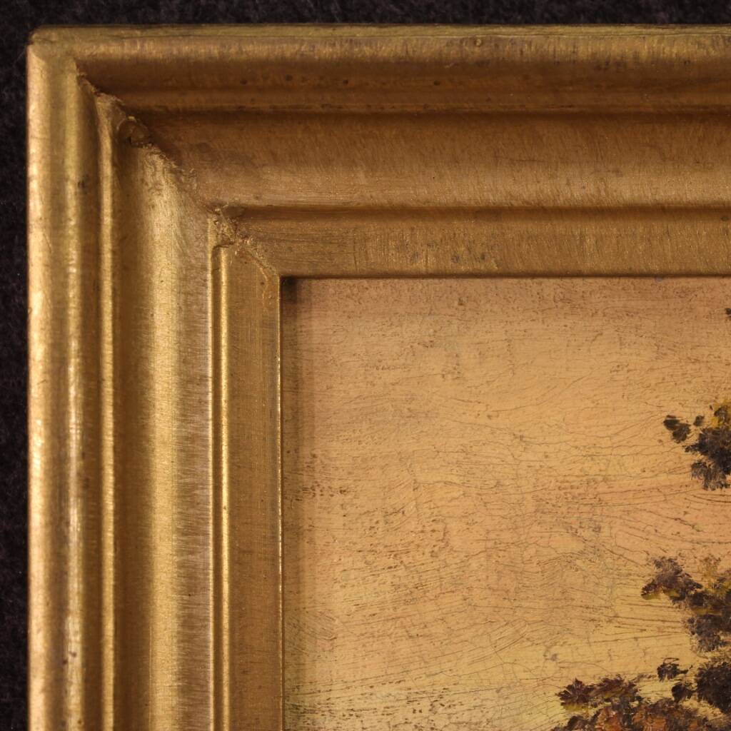 Small romantic landscape French painting from the 1920s