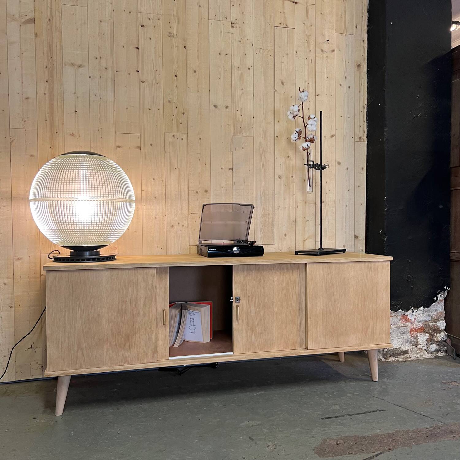 Scandinavian vintage hi-fi tv cabinet