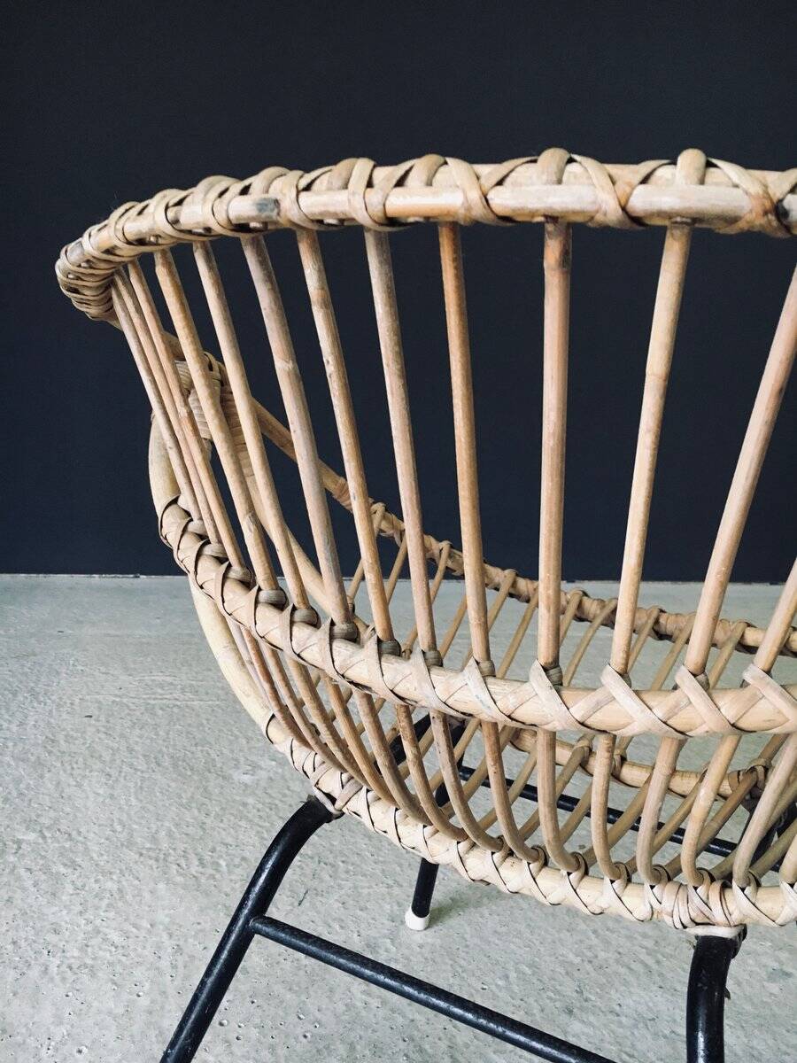 Mid-Century Modern Bamboo Lounge Chair, France, 1950s