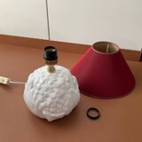 Lampe à poser pied en céramique avec motif végétal