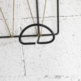 Black steel coat rack and scoubidou wire 1960