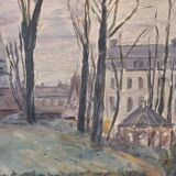 Oil on the link “Vista urbana en invierno”, Firmado “Henry Savoye”, pps. s. XX - France