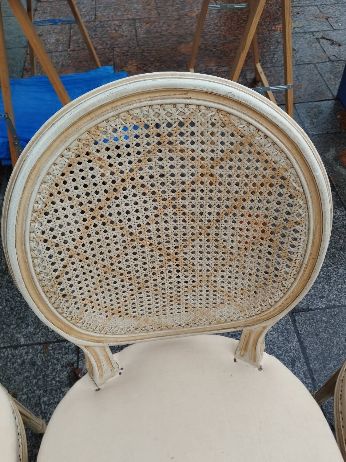 Beautiful set of six antique Louis XVI style chairs