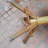 Vintage rattan round table