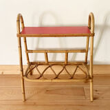 Vintage rattan end table