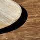 Petrified wood vide poche, circular dish or plate in light beige D25.