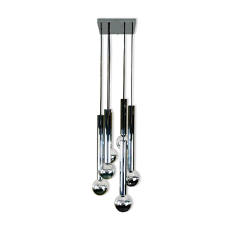 Lampe cascade 60s années 70 par Motoko Ishii pour Staff Chrom 6-flame